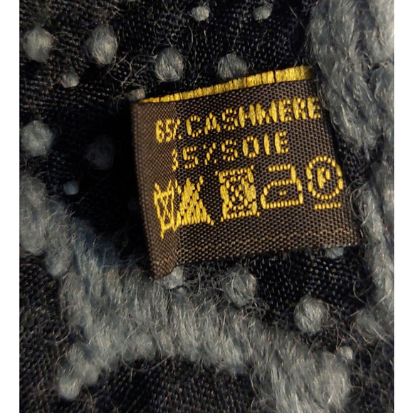 Louis Vuitton LV Monogram Logomania Gray Black Cashmere Silk Scarf Pre-Owned - Picture 16 of 16